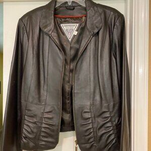 Ladies Black Leather Jacket/XL
